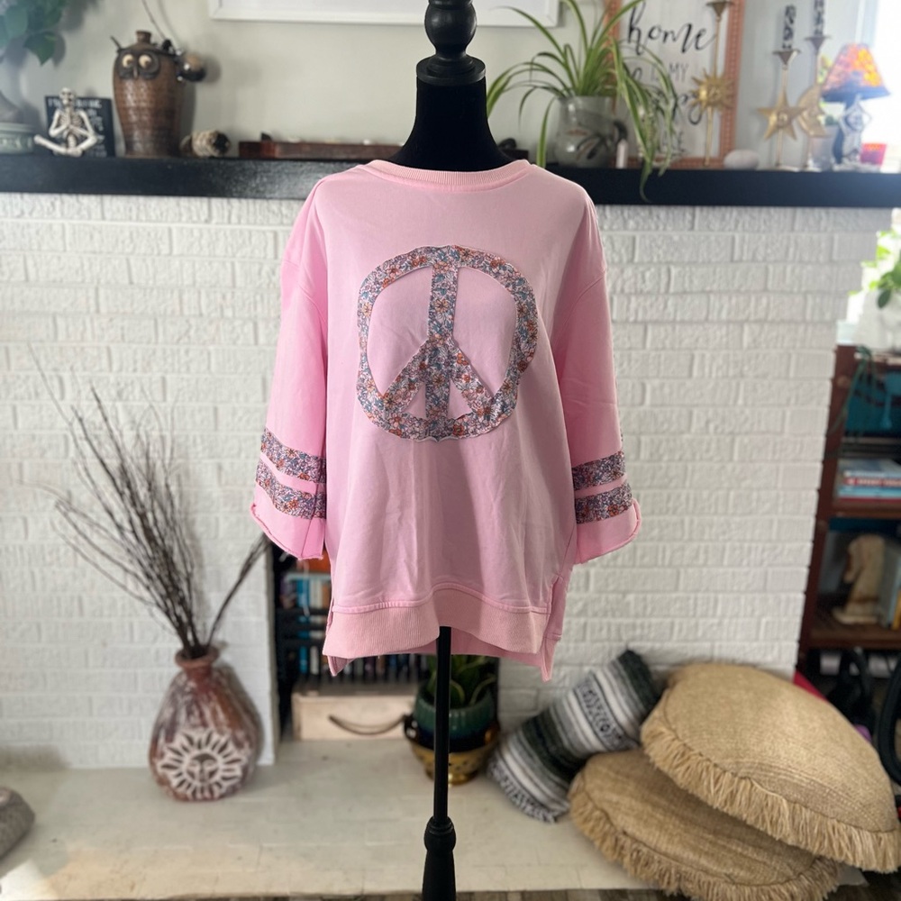 Pink Peace Sign Sweatshirt